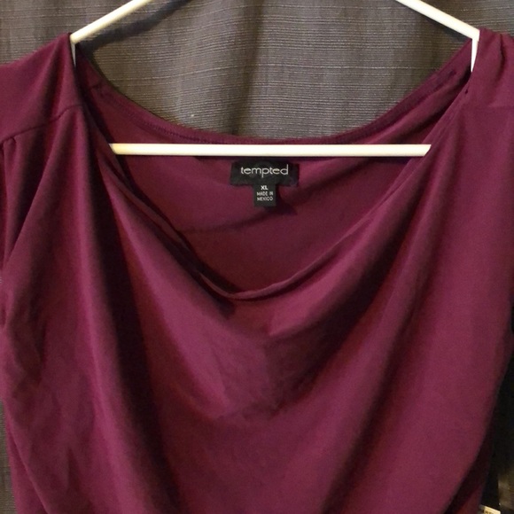 Tempted sleeveless Jersey dress, sz XL Burgundy color NWT - Picture 2 of 6